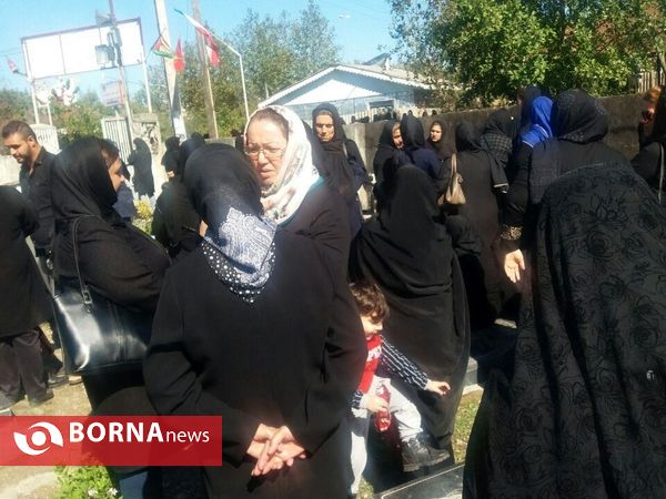 حاشیه مراسم تدفین اهورا کودک 2 ساله گیلانی