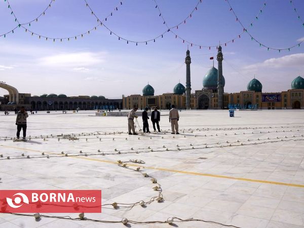 چراغانی مسجد مقدس جمکران در آستانه نیمه شعبان
