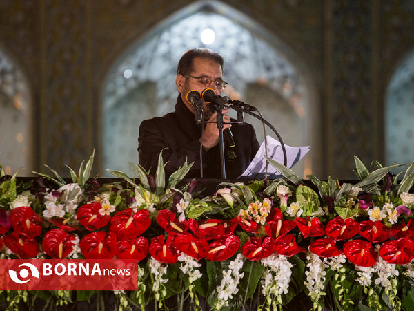 مراسم خطبه خوانی شب عاشورا در حرم رضوی