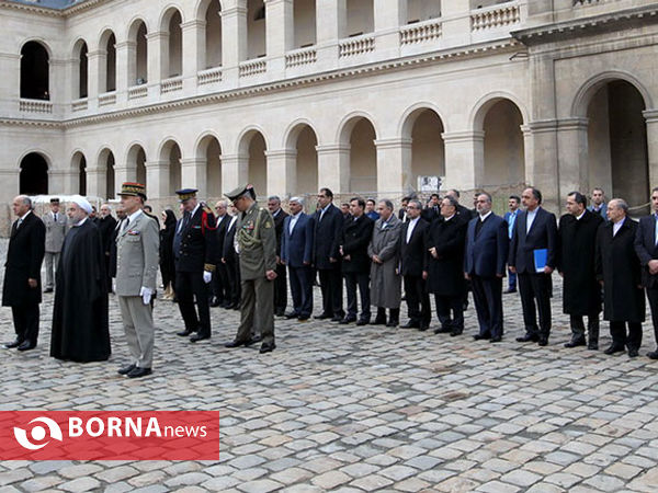مراسم استقبال رسمی از دکتر روحانی در مجموعه اینولید پاریس