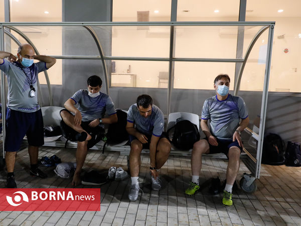 تمرین تیم فوتبال استقلال تهران در دانشگاه قطر