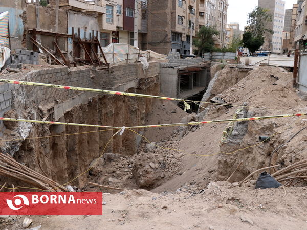 بقایای سازه قدیمی مدفون در  بارون آواک تبریز