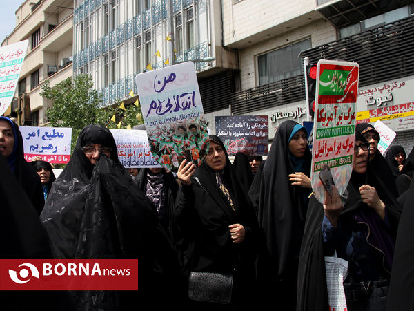 راهپیمایی نمازگزاران تهرانی در اعتراض به اقدام ترامپ