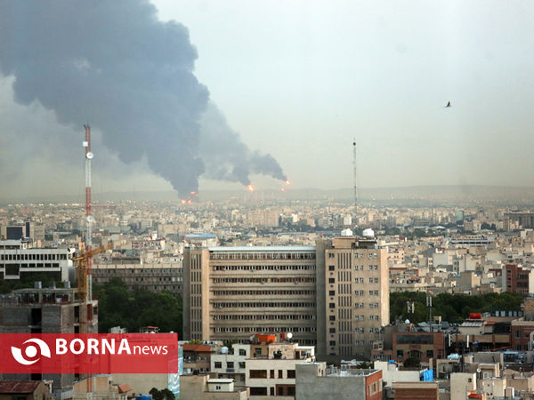 آتش سوزی در انبار نفت پالایشگاه تهران