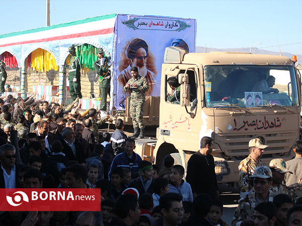تشییع 94 شهید گمنام کاروان شاهدان بصیر در فسا،سروستان،خرامه
