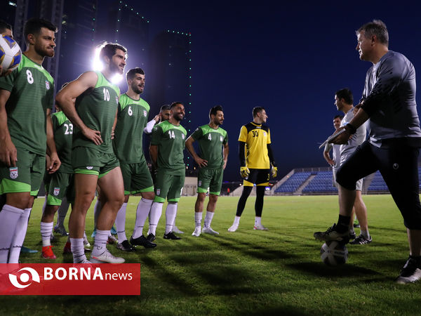 اولین تمرین تیم ملی فوتبال ایران در ورزشگاه النجمه بحرین