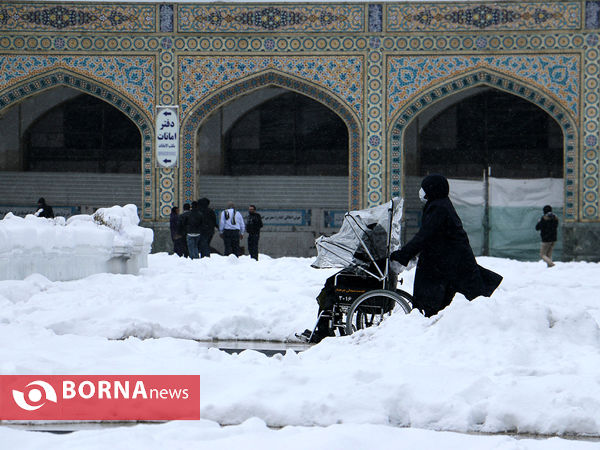 مشهد زیر چتر برف