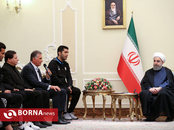دیدار تیم ملی فوتبال با دکتر روحانی