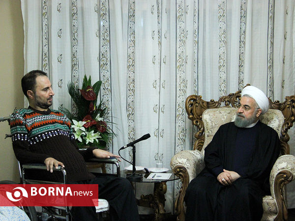 دیدار رئیس جمهوری با جانباز سوری