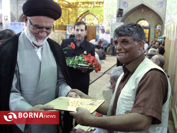 مراسم تجلیل از جانبازان در حرم سیدعلاالدین حسین (ع)