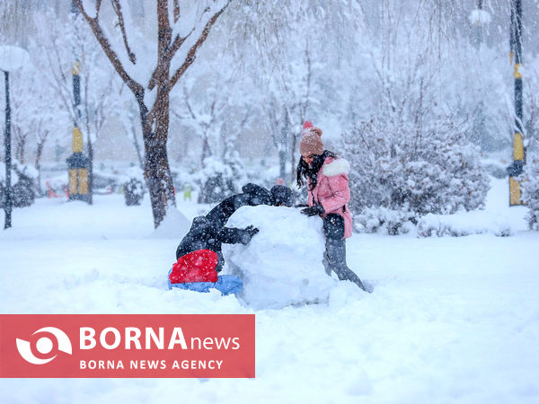 بارش شدید برف در اراک