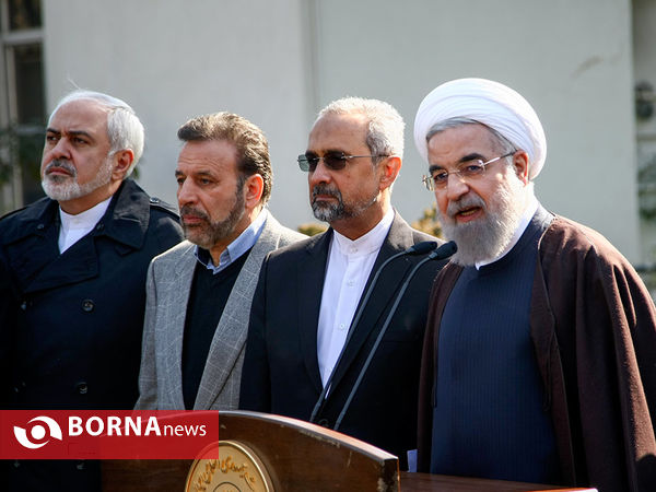 حضور رئیس جمهور و اعضای هیات دولت در جمع خبرنگاران