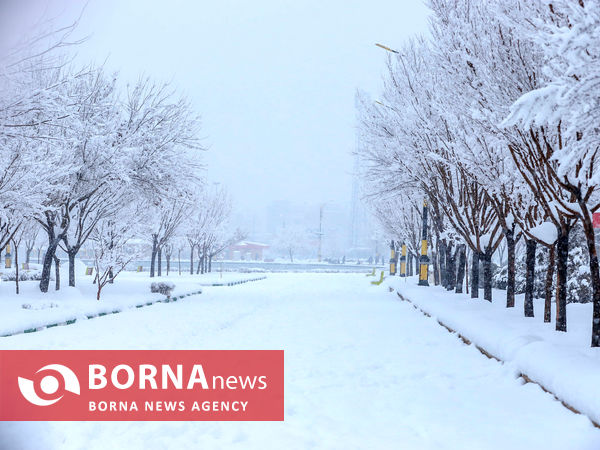 بارش شدید برف در اراک