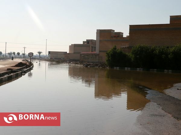 آبادان و خرمشهر پنج روز پس از بارندگی