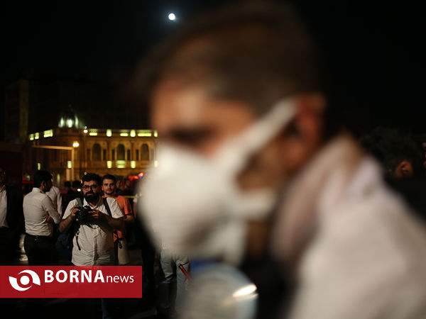 آتش سوزی در میدان حسن‌آباد تهران