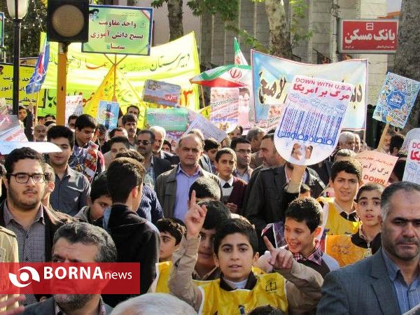 راهپیمایی روز 13 آبان شهرستان لاهیجان