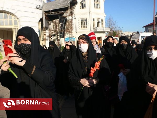 مراسم تشییع پیکر مطهر ۸ شهید گمنام در رشت