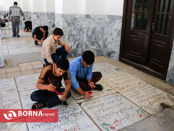 رنگ آمیزی مزار شهدا در آرامستان خواجه ربیع مشهد