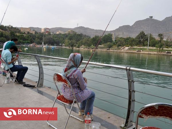 مسابقه ماهیگیری ورزشی در دریاچه کیو خرم آباد