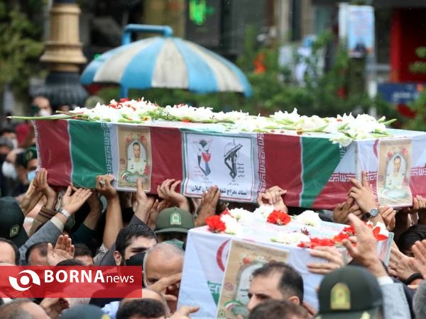 تشییع پیکر پاک دو شهید نیروی انتظامی در گیلان- لنگرود