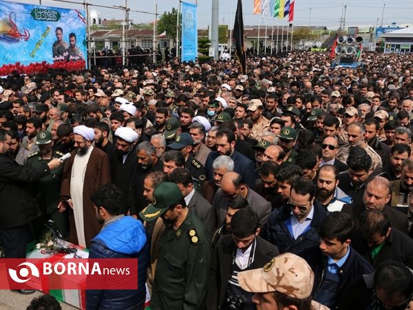 مراسم تشییع پیکر دو شهید گیلانی مدافع حرم