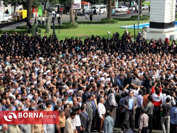 تشییع پیکر جان‌باختگان گیلانی فاجعه منا در رشت