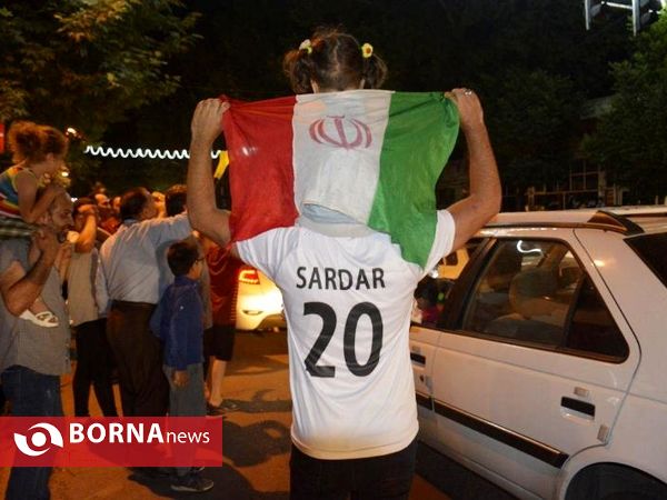 جشن پیروزی تیم ملی فوتبال ایران برابر مراکش در شهریار