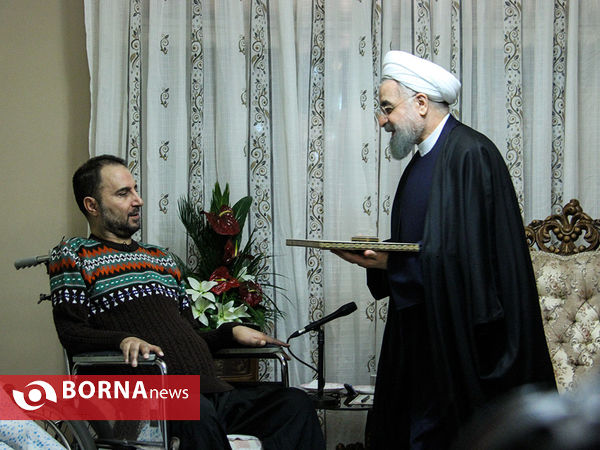 دیدار رئیس جمهوری با جانباز سوری