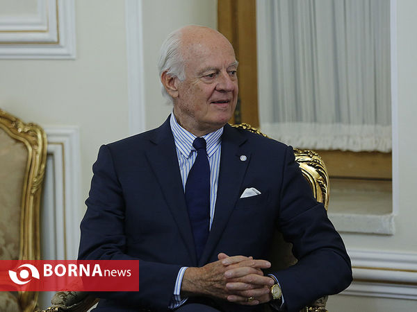 دیدار نماینده سازمان ملل در امور سوریه با محمد جواد ظریف