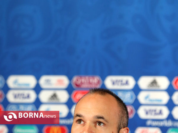 نشست خبری فرناندو هیرو  مربی و آندرس اینیستا کاپیتان اسپانیا پیش از بازی با ایران