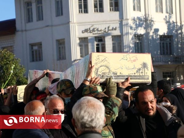 مراسم تشییع پیکر مطهر ۸ شهید گمنام در رشت