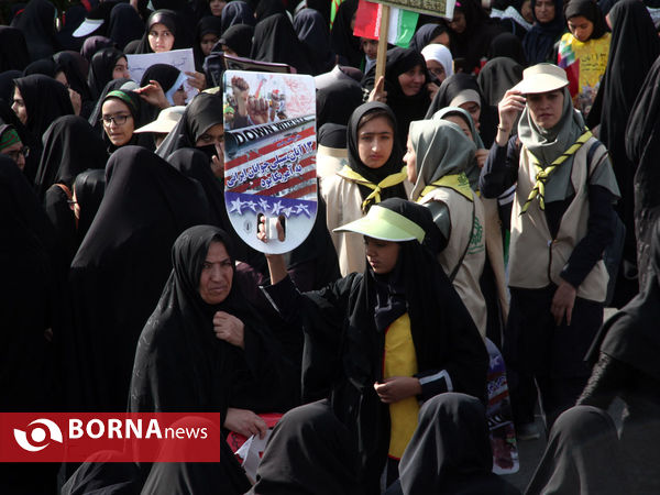 راهپیمایی دانش آموزان، دانشجویان و مردم فارس در یوم الله 13 آبان