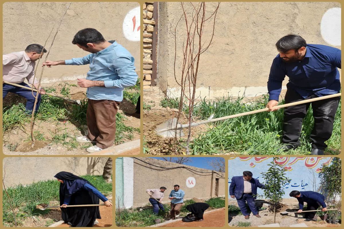 کاشت درخت به یاد شهدای ورزشکار در مجموعه ورزشی تختی خرم آباد