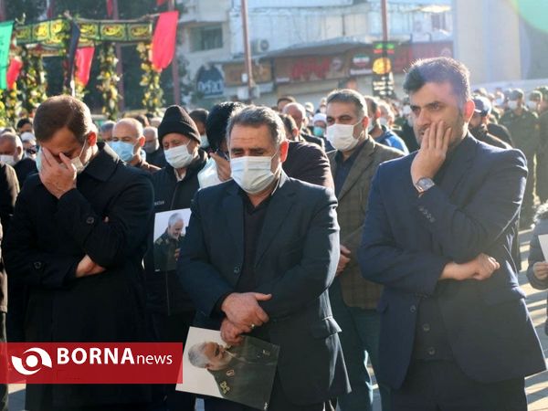 مراسم تشییع پیکر مطهر ۸ شهید گمنام در رشت