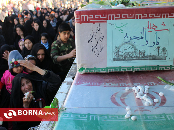 تشییع 94 شهید گمنام کاروان شاهدان بصیر در فسا،سروستان،خرامه