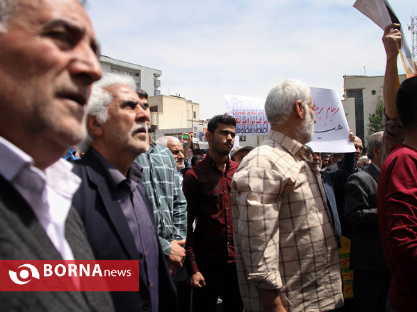 راهپیمایی نمازگزاران تهرانی در اعتراض به اقدام ترامپ