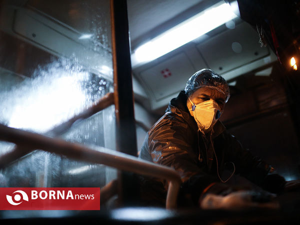 ضدعفونی کردن اتوبوس‌های تهران برای مقابله با کرونا