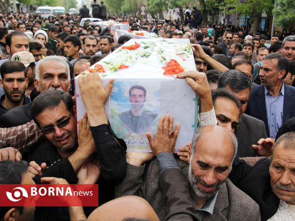 آیین تشییع جان باختگان سقوط هلی‌کوپتر اورژانس فارس