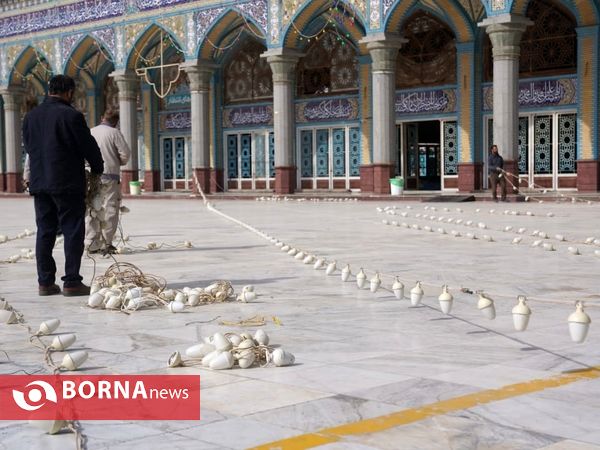 چراغانی مسجد مقدس جمکران در آستانه نیمه شعبان