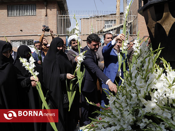مراسم گلباران محل شهادت استاد مطهری