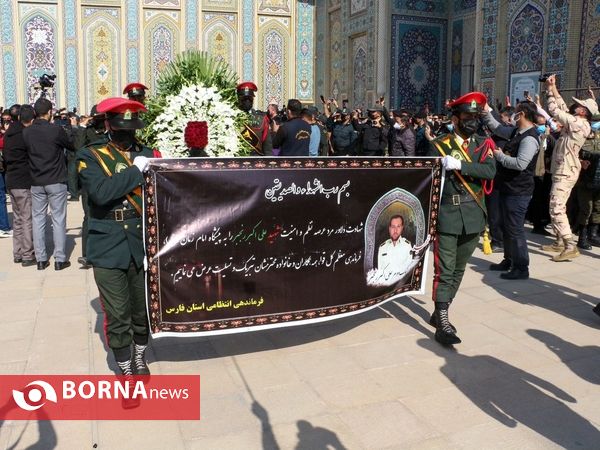 تشییع پیکر شهید مدافع وطن «اکبر رنجبر» در شیراز