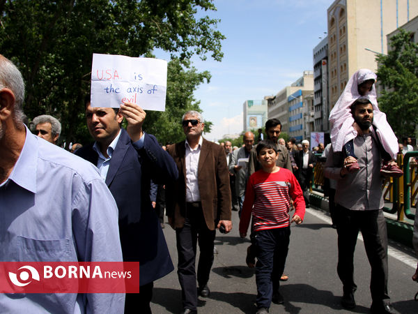 راهپیمایی نمازگزاران تهرانی در اعتراض به اقدام ترامپ