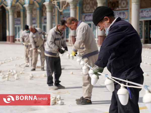 چراغانی مسجد مقدس جمکران در آستانه نیمه شعبان