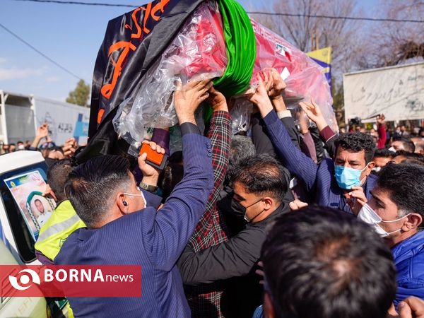 تشییع پیکر شهید مدافع وطن «اکبر رنجبر» در شیراز