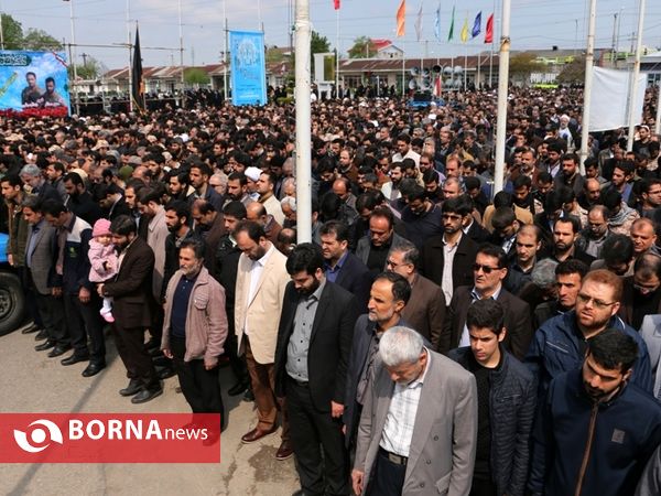 مراسم تشییع پیکر دو شهید گیلانی مدافع حرم