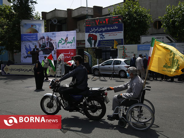 راهپیمایی خودرویی روز قدس در میادین اصلی تهران