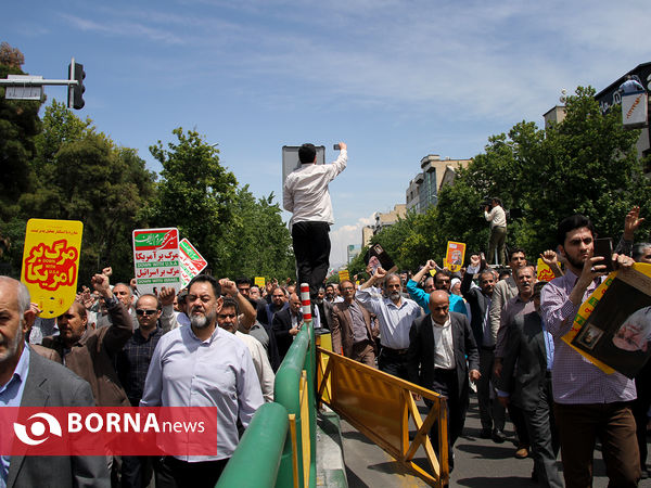 راهپیمایی نمازگزاران تهرانی در اعتراض به اقدام ترامپ