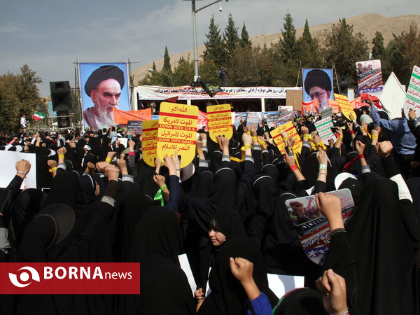 راهپیمایی دانش آموزان، دانشجویان و مردم فارس در یوم الله 13 آبان