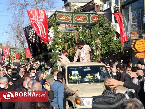 مراسم تشییع پیکر مطهر ۸ شهید گمنام در رشت