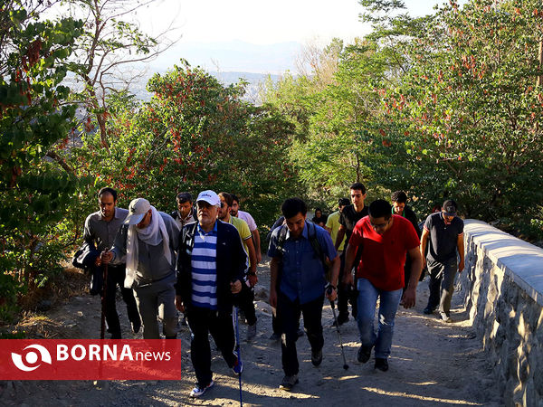 کوهپیمایی دکتر عارف به همراه جمعی از جوانان